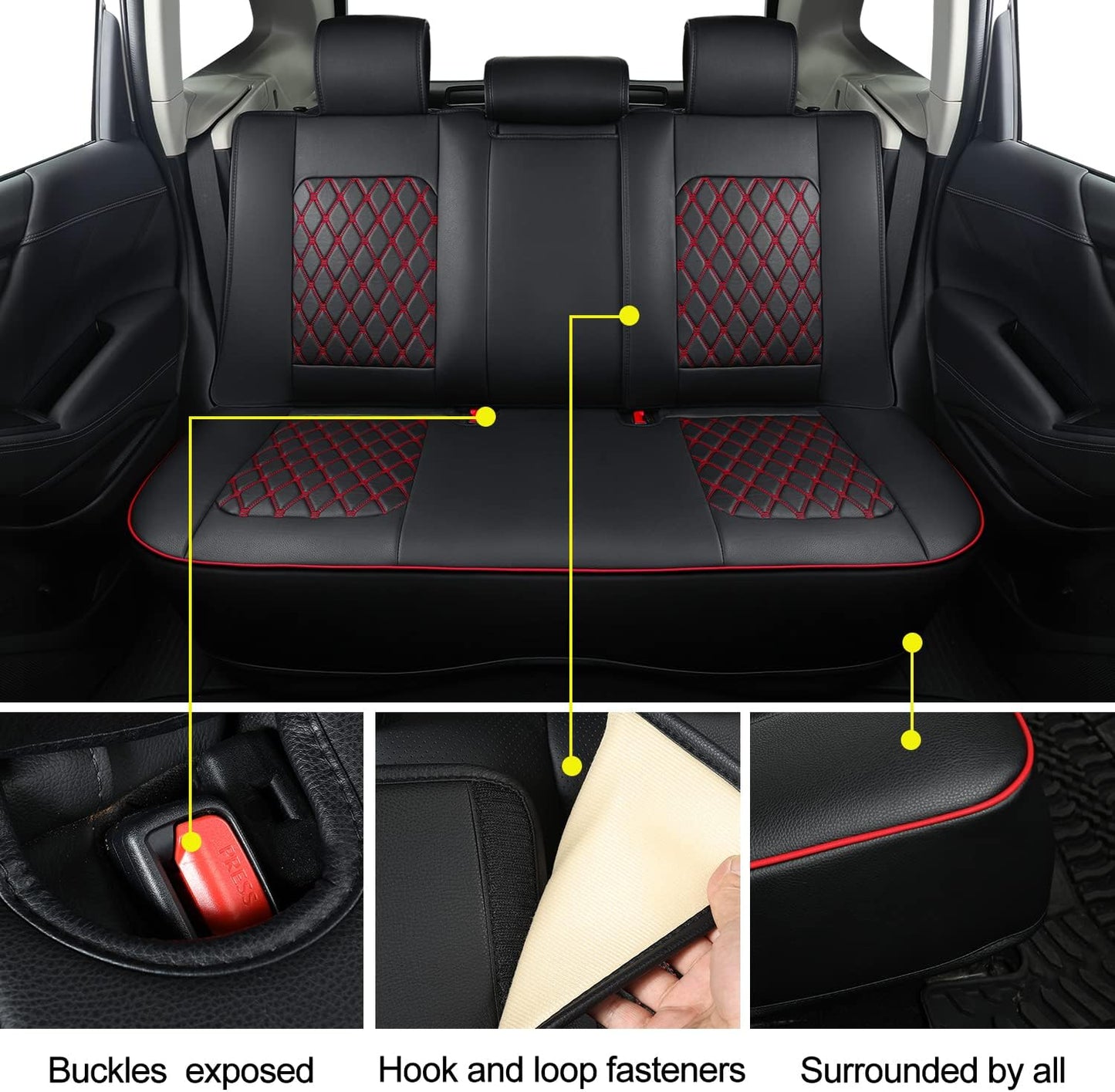 2014-2024 Subaru/Forester Outback Custom Seat Covers Accessories Full Set Fit Premium Sport Wilderness Limited Touring Base with Waterproof FauxLeather