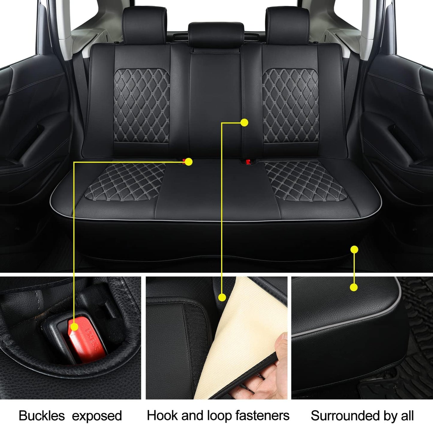 2014-2024 Subaru/Forester Outback Custom Seat Covers Accessories Full Set Fit Premium Sport Wilderness Limited Touring Base with Waterproof FauxLeather