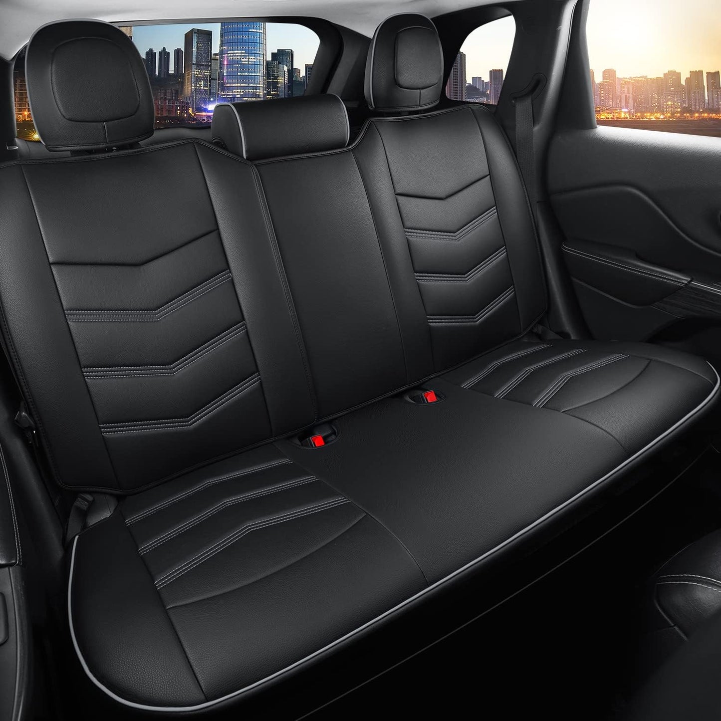 Jeep Cherokee Custom Seat Covers Fit 2014 2015 2016 2017 2018 2019 2020 2021 2022 2023 2024 years Cushions with Waterproof Faux Leather Car Accessories