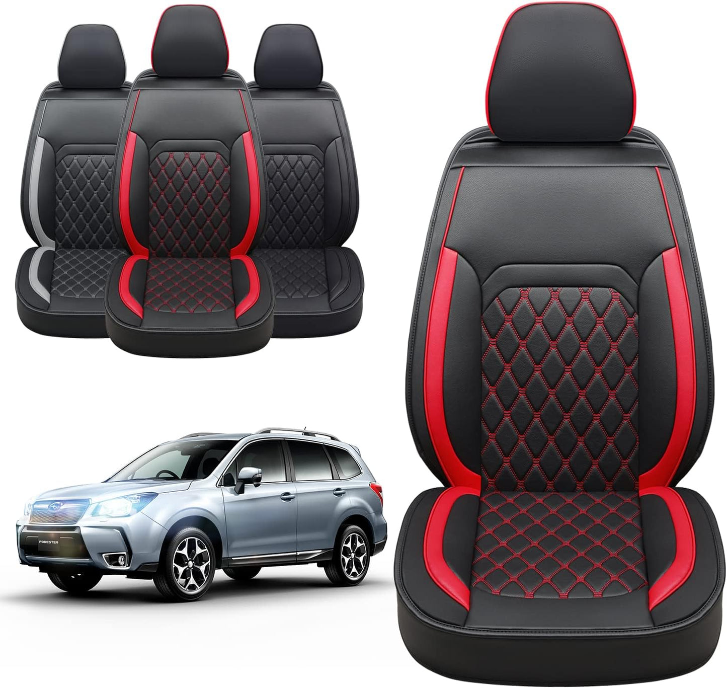 2014-2024 Subaru/Forester Outback Custom Seat Covers Accessories Full Set Fit Premium Sport Wilderness Limited Touring Base with Waterproof FauxLeather